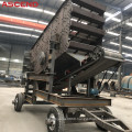 Mobile trailer stone diesel engine jaw crusher machine